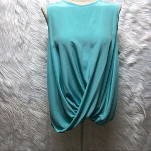 NWT Natori Size XL Teal Wrap Front Silk Tunic Top